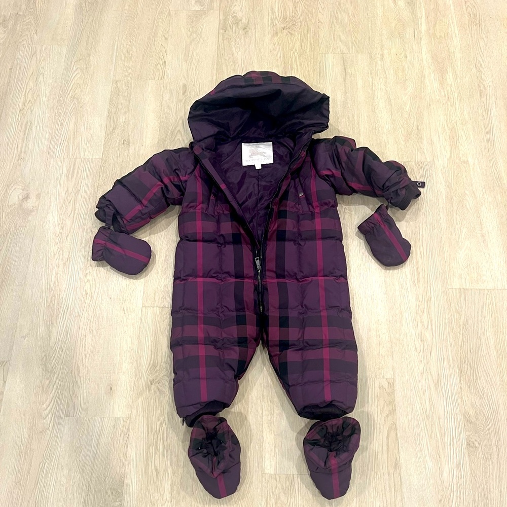 Burberry Checkered Down Snowsuit